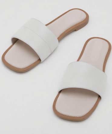 Women  fashion  White Solid Sliders